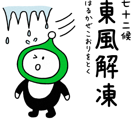 東風解凍（はるかぜこおりをとく）